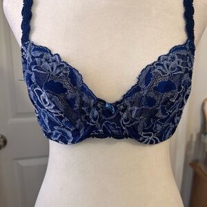 Felina Lingerie Navy Blue Lace Underwire Bra 34B